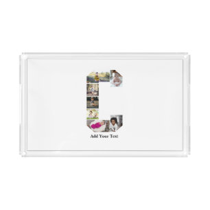 Design Your Own Letter C Photo Collage Acrylic Tray