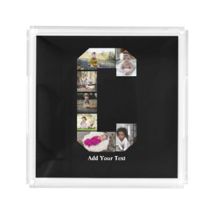 Design Your Own Letter C Photo Collage Acrylic Tray