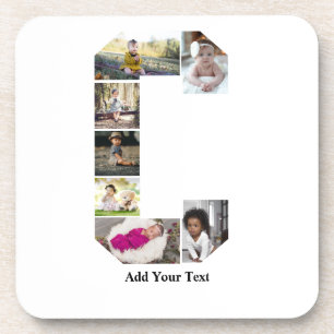 Design Your Own Letter C Photo Collage Beverage Coaster