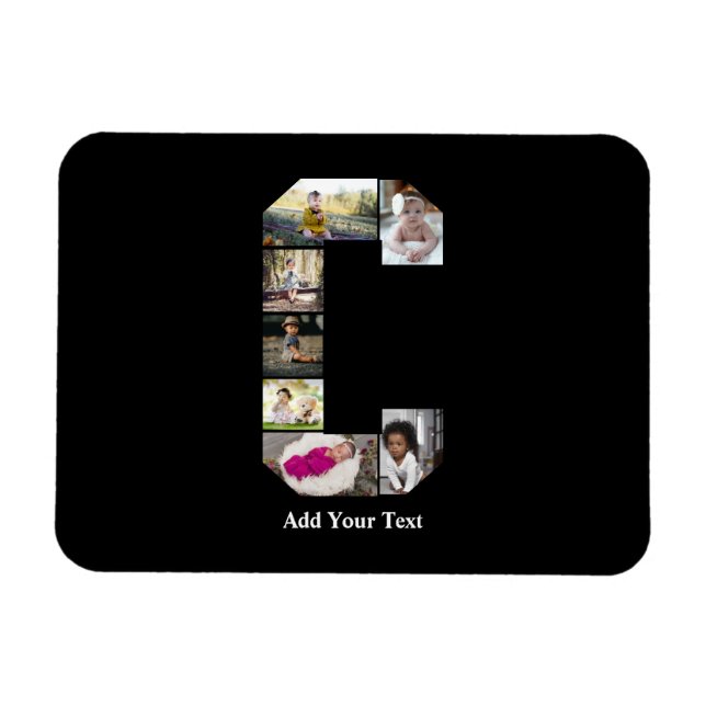 Design Your Own Letter C Photo Collage Magnet (Horizontal)