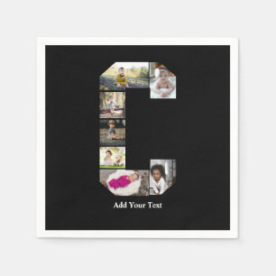 Design Your Own Letter C Photo Collage Napkins
