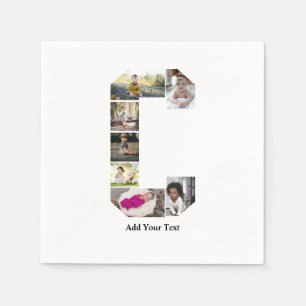 Design Your Own Letter C Photo Collage Napkins
