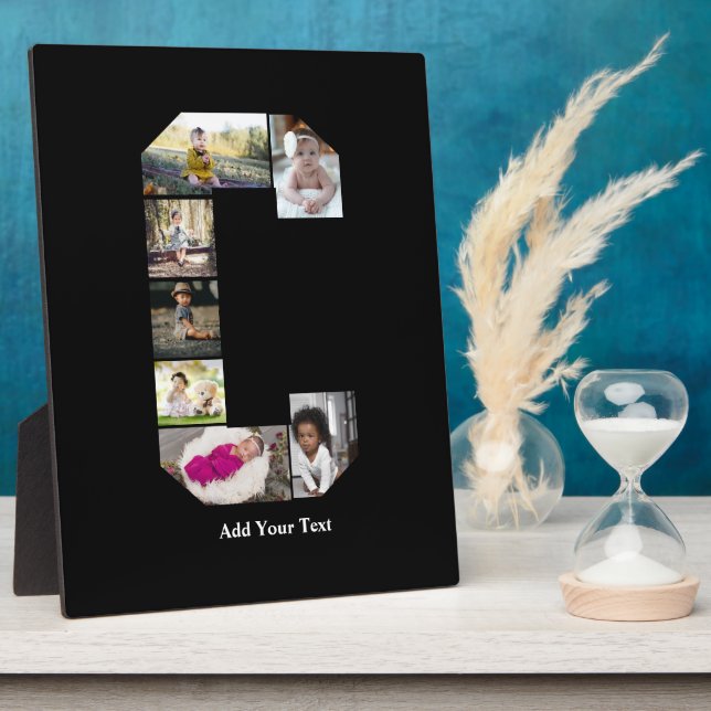 Design Your Own Letter C Photo Collage Plaque (Side)