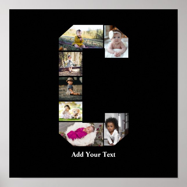 Design Your Own Letter C Photo Collage Poster (Front)