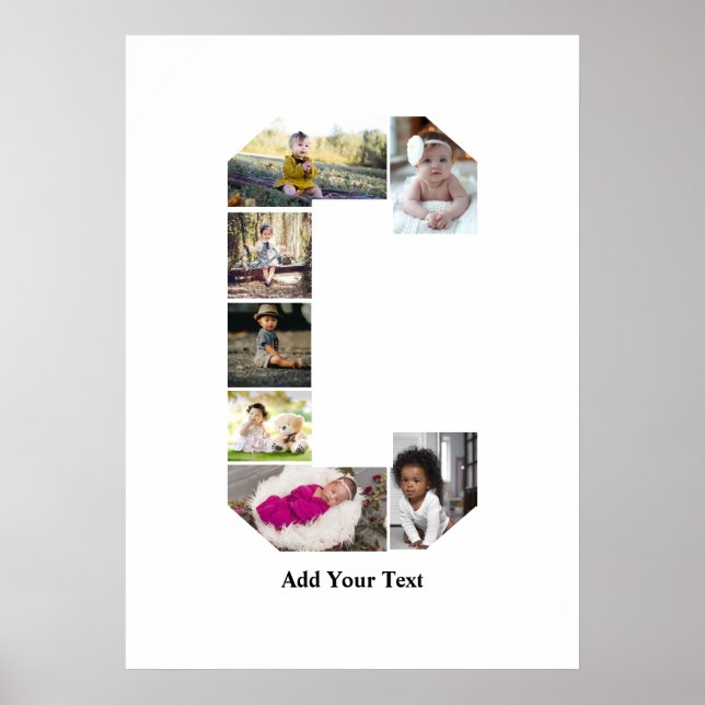 Design Your Own Letter C Photo Collage Poster (Front)