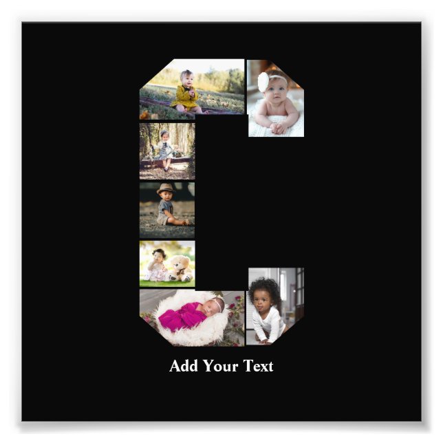 Design Your Own Letter C Photo Collage Print (Front)