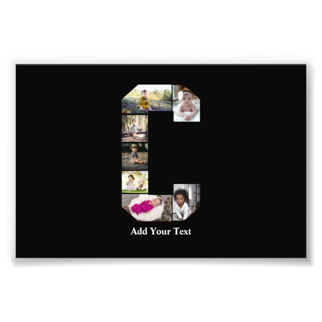 Design Your Own Letter C Photo Collage Print (Front)