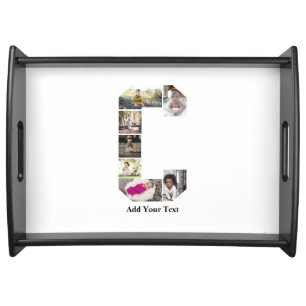 Design Your Own Letter C Photo Collage Serving Tray