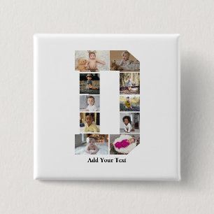 Design Your Own Letter D Photo Collage Button