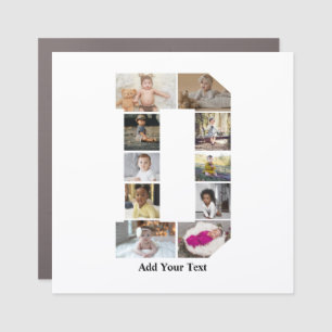 Design Your Own Letter D Photo Collage Car Magnet