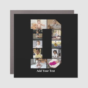 Design Your Own Letter D Photo Collage Car Magnet