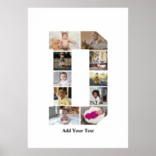 Design Your Own Letter D Photo Collage Poster (Front)