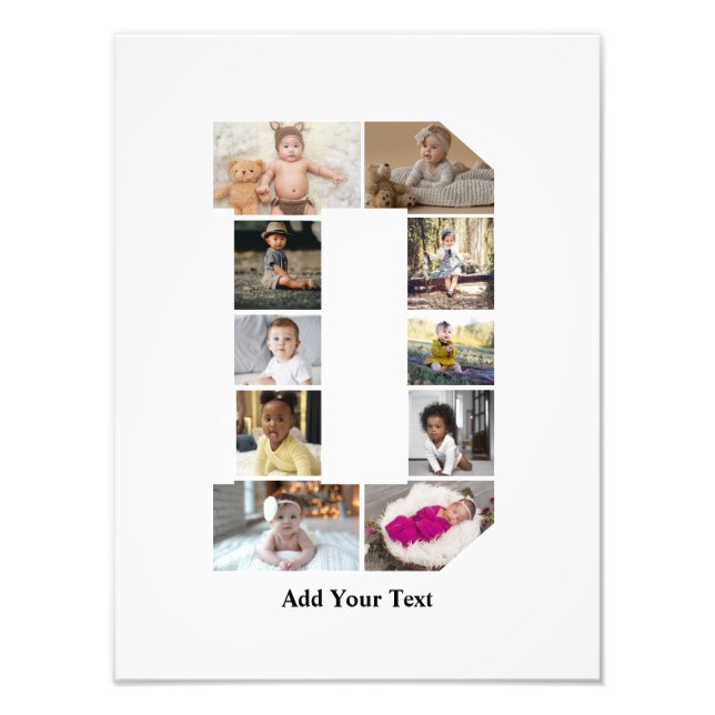 Design Your Own Letter D Photo Collage Print (Front)