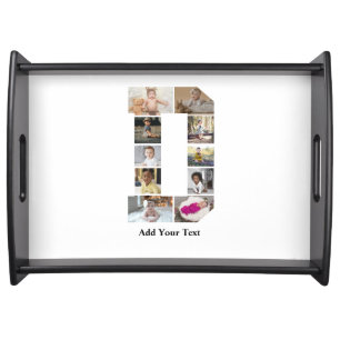 Design Your Own Letter D Photo Collage Serving Tray