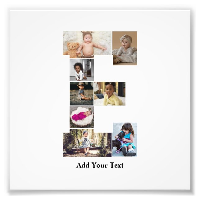 Design Your Own Letter E Photo Collage (Front)