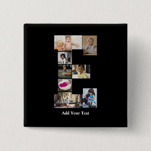 Design Your Own Letter E Photo Collage Button