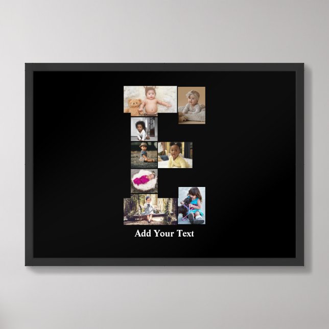 Design Your Own Letter E Photo Collage Framed Art (Framed Front)