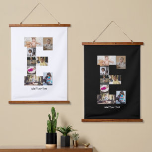 Design Your Own Letter E Photo Collage Hanging Tapestry