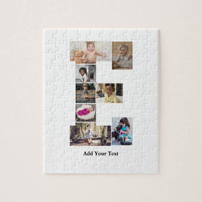 Design Your Own Letter E Photo Collage Jigsaw Puzzle (Vertical)