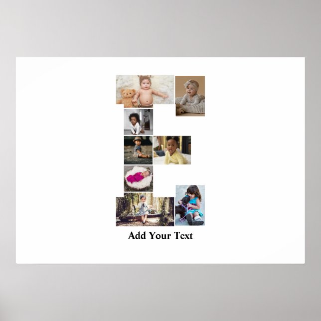 Design Your Own Letter E Photo Collage Poster (Front)