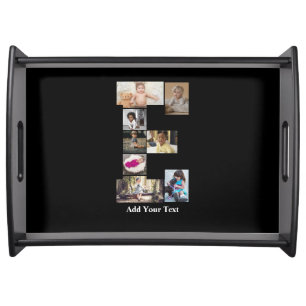 Design Your Own Letter E Photo Collage Serving Tray