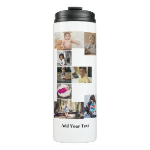Design Your Own Letter E Photo Collage Thermal Tumbler