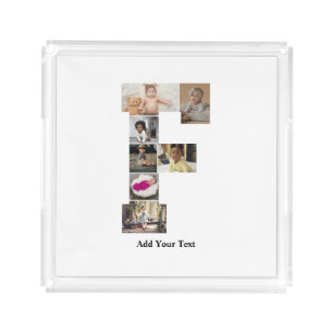 Design Your Own Letter F Photo Collage Acrylic Tray