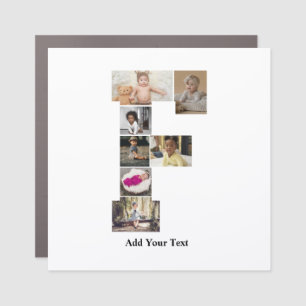 Design Your Own Letter F Photo Collage Car Magnet
