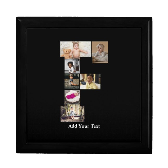Design Your Own Letter F Photo Collage Gift Box (Front)
