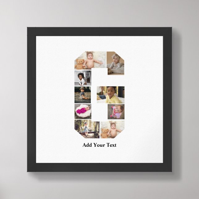 Design Your Own Letter G Photo Collage Framed Art (Framed Front)