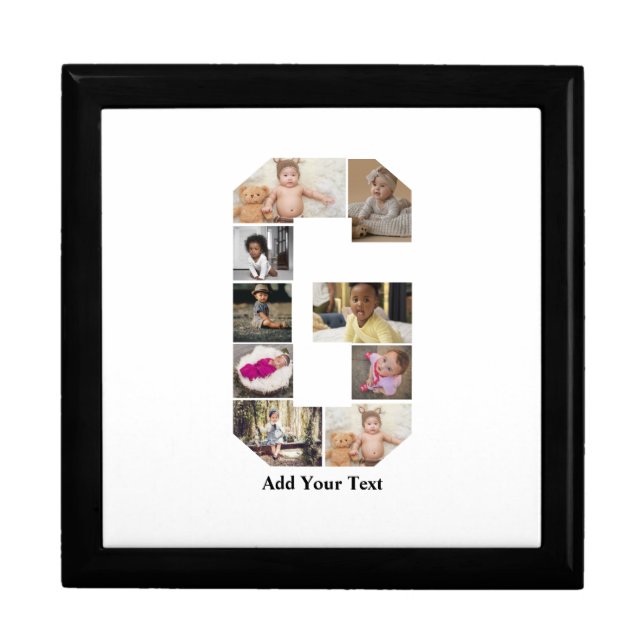 Design Your Own Letter G Photo Collage Gift Box (Front)