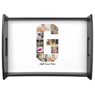 Design Your Own Letter G Photo Collage Serving Tray