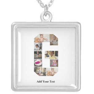 Design Your Own Letter G Photo Collage Silver Plated Necklace
