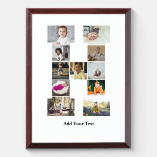 Design Your Own Letter H Photo Collage Award Plaque