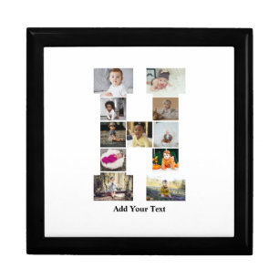 Design Your Own Letter H Photo Collage Gift Box