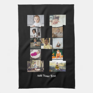 Design Your Own Letter H Photo Collage Kitchen Towel
