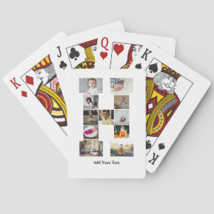 Design Your Own Letter H Photo Collage Poker Cards