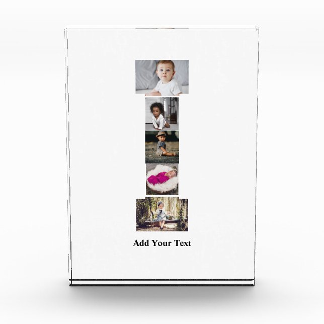 Design Your Own Letter I Photo Collage Block (Front)