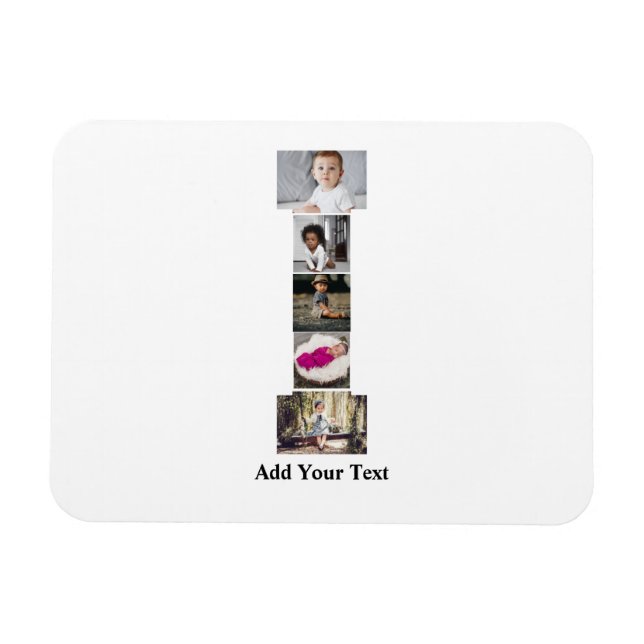 Design Your Own Letter I Photo Collage Magnet (Horizontal)