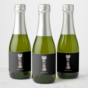 Design Your Own Letter I Photo Collage Sparkling Wine Label
