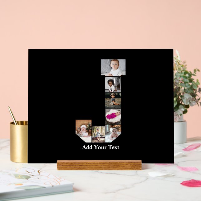 Design Your Own Letter J Photo Collage Acrylic Sign (Wedding)