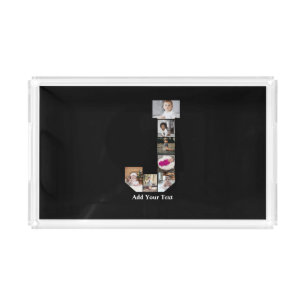 Design Your Own Letter J Photo Collage Acrylic Tray