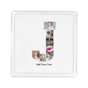 Design Your Own Letter J Photo Collage Acrylic Tray