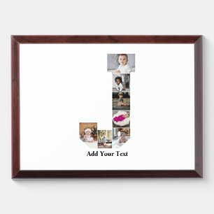 Design Your Own Letter J Photo Collage Award Plaque