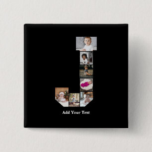 Design Your Own Letter J Photo Collage Button