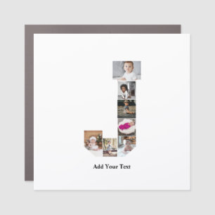 Design Your Own Letter J Photo Collage Car Magnet
