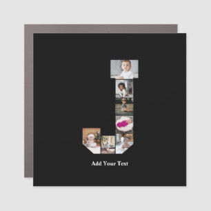 Design Your Own Letter J Photo Collage Car Magnet