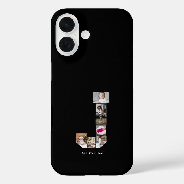Design Your Own Letter J Photo Collage Case-Mate iPhone Case (Back)
