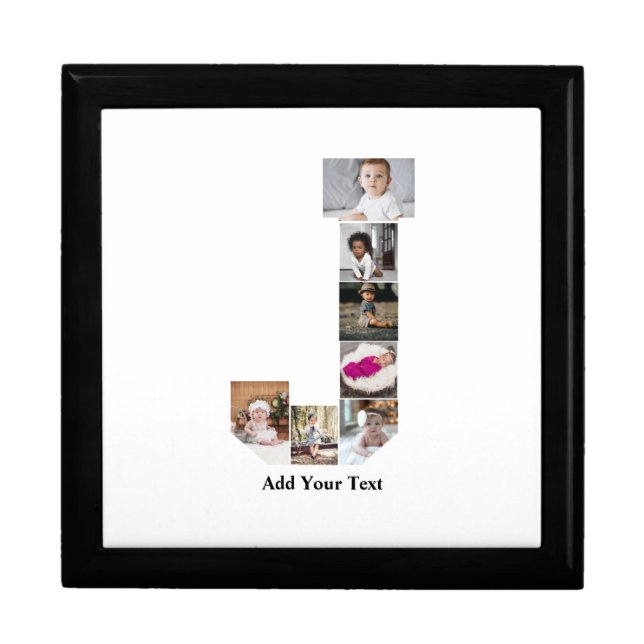 Design Your Own Letter J Photo Collage Gift Box (Front)