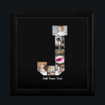 Design Your Own Letter J Photo Collage Gift Box<br><div class="desc">This monogram photo collage is a personalized design that combines a bold monogram (initials or a letter) with a collection of photos arranged artistically within or around it. It's a stylish way to showcase memories while adding a unique,  elegant touch to decor or gifts.</div>